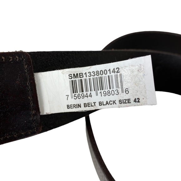 Fossil 1954 Brown Leather Belt Silver Buckle Size S or 30 Holes Fit 28” to 32” - Picture 5 of 9